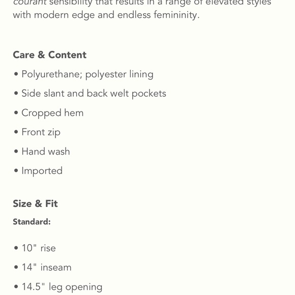 Anthropologie Davina Faux Leather Culottes- Alec Les Filles Sz. Lg - Picture 7 of 9